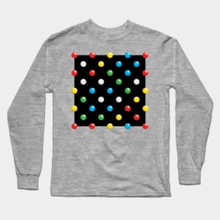 Primary Coloured Discs On A Black Square Long Sleeve T-Shirt